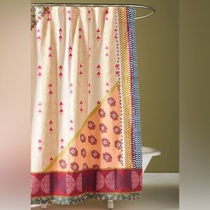 Anthropologie Printed Jem Organic Cotton Shower Curtain